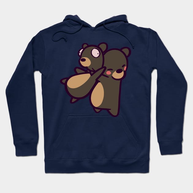 Black Bear Hug Hoodie by ThumboArtBumbo